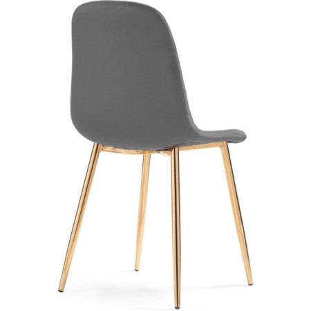 Stol on a metal frame DABL Metal/velor, gold/gray 44x53x86 cm-3