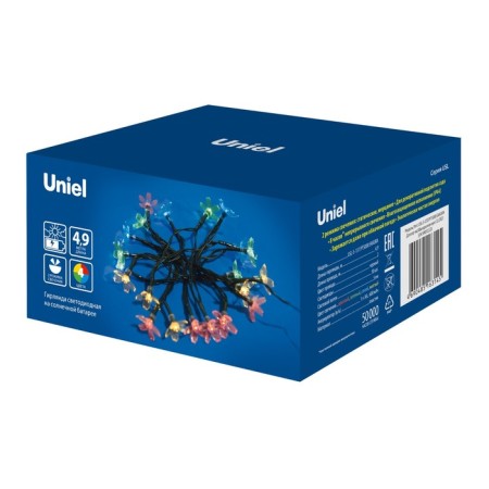 Sadovaya garland on the sunny battery "Sakura" Uniel, IP44, 4.9 m, multi -colored-7