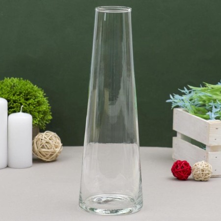 VAZA "conical" average d-5x9x28.5 cm, 1l 2282 Transparent