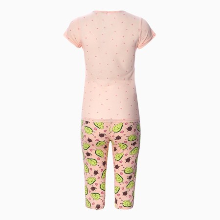 Female homemade set (T -shirt/Bridges), peach color, size 44-6