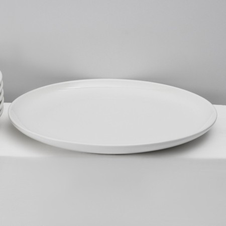 A set of plates of porcelain dining Magistro Mien, 6 objects: D = 26.3 cm, white color-2