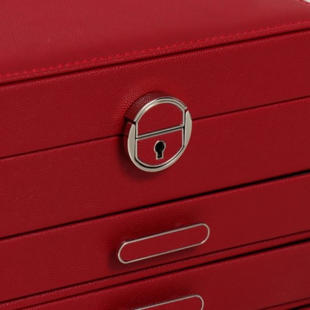 Casket to the leatherette for jewelry "screw" red 22x17x18 cm-1