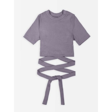 TOP for a girl with short sleeves on Generation ties, height 152 cm, purple color-5