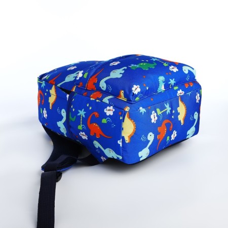 A backpack with a zipper, external pocket, dark blue color-4
