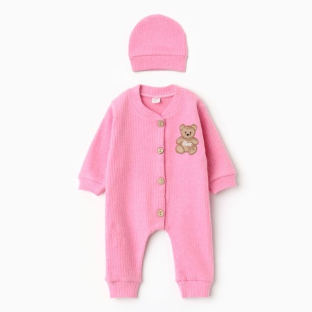 Kit (overalls/cap) children, pink color, height 62 cm