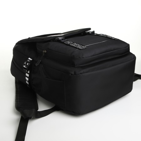 A backpack with a zipper, 2 external pockets, black color-2