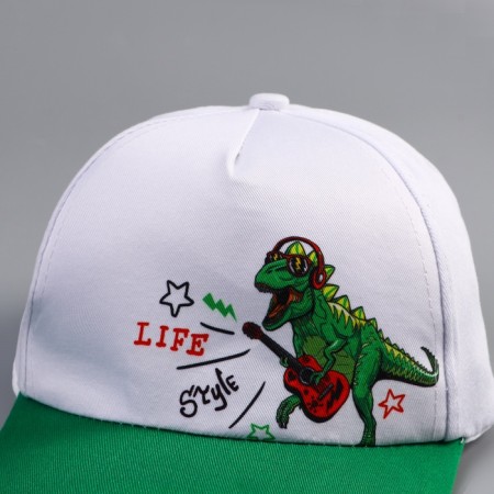 Baby cap for the boy Life Style, Dino, White Color, Rr. 52-54, 5-7 years old-6