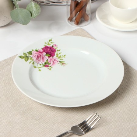 Porcelain plate "Marquise", D = 24 cm, white-1