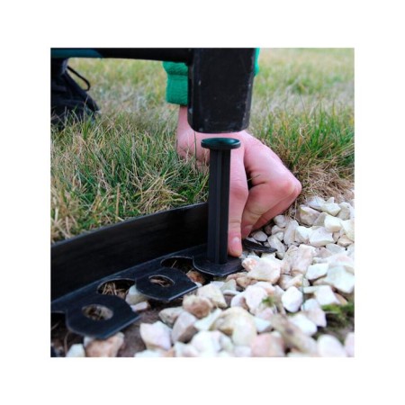 Garden plastic curb, 55 mm, green, 10 m + 30 stakes, "mango"-6