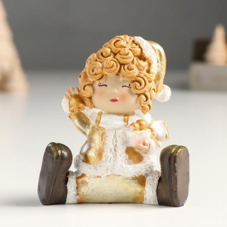 Souvenir Polystone "Baby in a gold caftan and cap, sits" mix 4x5x8 cm-1