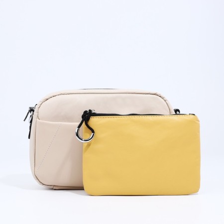 Cross-Bodi Bag on a zipper, beige color-2