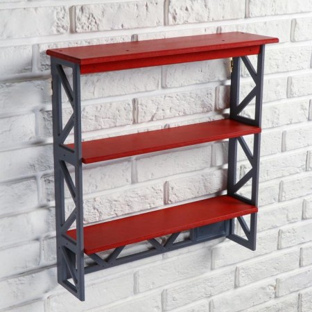 Loft shelf, three -tier, 49 × 50 × 14 cm, red