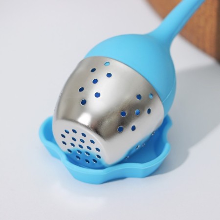 Sieve for tea "leaf", stainless steel 304, blue color-2