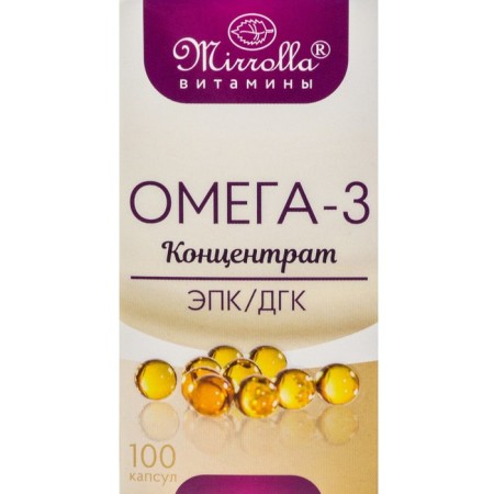 Mirrolla food supplement omega-3 concentrate, 100 capsules-1