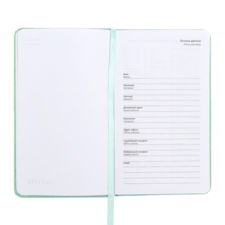 PROVING NACKEND, 80 sheets, 100 x 170mm, Devente.elizabeth, solid cover of leatherette with foam, Slocation, Block 70, Green-7