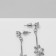 Earrings "Duet Snowflakes", white color in silver