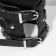 Bracelet Skin "Skull" is wide, black color with silver, 26.5 cm