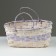 Wicker basket, d25 x 18 x 11/19 cm, purple, bamboo