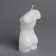 Figure candle "Women's silhouette" with flowers, 4.5x3.5x9.5 cm, white