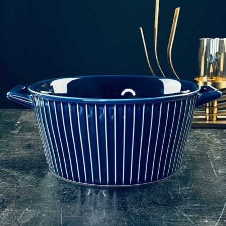 Lenardi aquamarine salad with handles, d = 18 cm