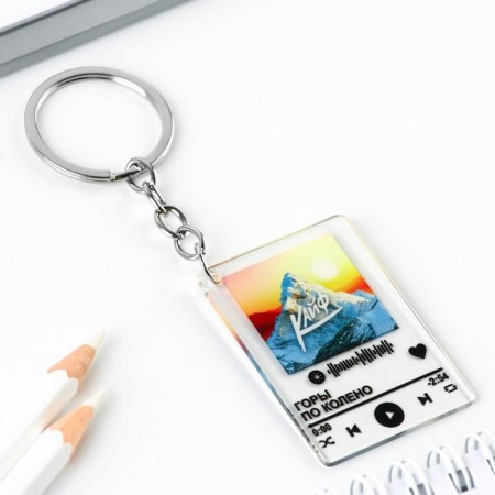Key keychain Acrylic player "Mountains Knee", 3.5 x 10 cm-1