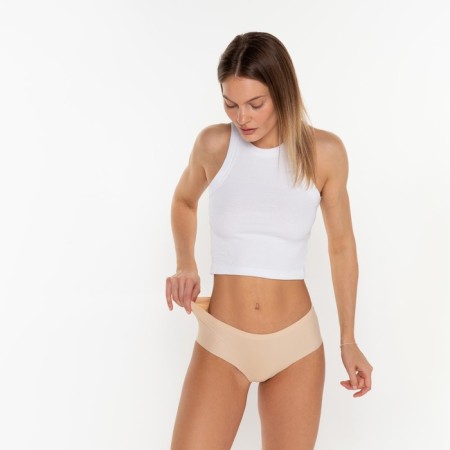 Panties female slips are seamless, beige color, size 48 (l)-2