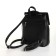 City backpack of artificial leather with lightning, black color