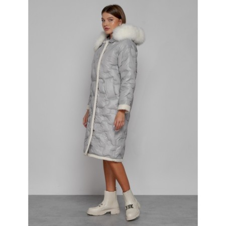 Coat insulated winter feminine, size 48, color light gray-1