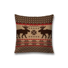 Pillowess decorative “Embroidery with deer”, on a zipper, size 45x45 cm