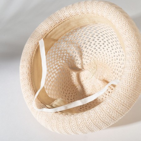 Hat for Minaku girl with ears, milk color, size 46-48-1