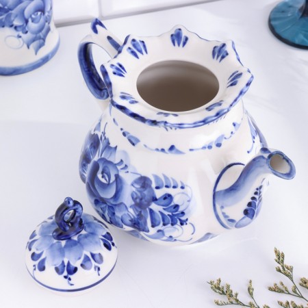Teapot "ANEMON", large, 22 x 23 cm, gzhel-3