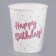 A one -time paper glass "Happy Birthday, Pink", 250ml