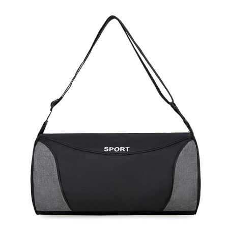 Sports bag with lightning, long belt, black/gray color