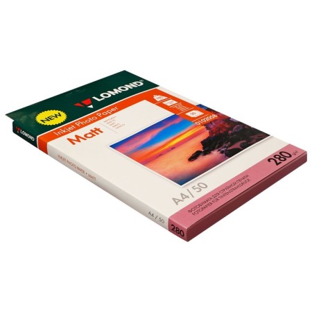 Photo paper for jet printing A4, 50 sheets Lomond, 280 g/m2, one -sided, matte-1