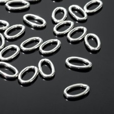 Connective ring, 11 × 7 mm (set 30 pcs.), Silver color
