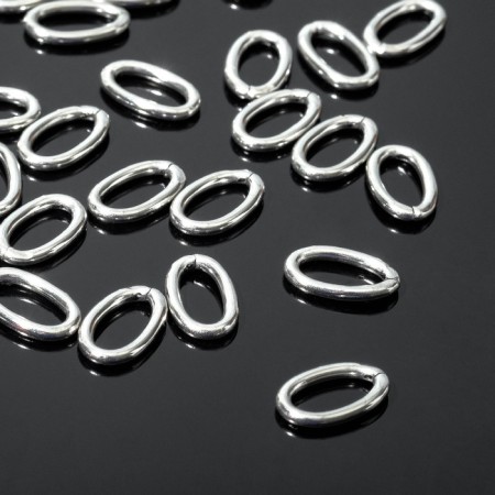 Connective ring, 11 × 7 mm (set 30 pcs.), Silver color