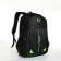 Youth backpack with a zipper, 4 pockets, black/green color