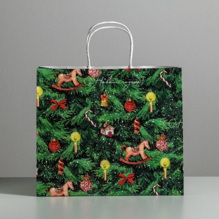 Package Gift Craft "New Year's Christmas tree", 32 x 28 x 15 cm, New Year-2
