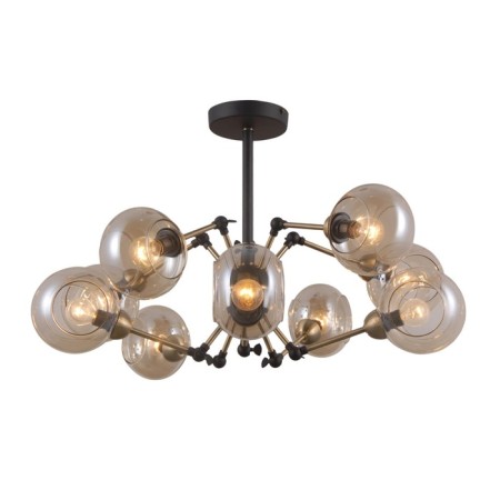 Light G71147/10MBK+Ab AMB, E14, 10x40W, black matte color, bronze-1