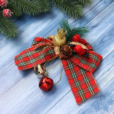Decoration Christmas tree "New Year's Style" Banta Cage Berry, 14x11cm, red-1