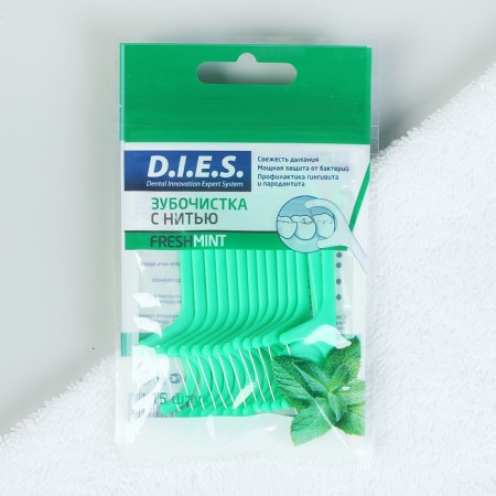 Toothpicks with thread D.I.E.S "Mint", 15 pcs.
