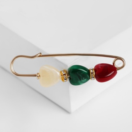 Pins "hearts", 7 cm, colored in gold-3