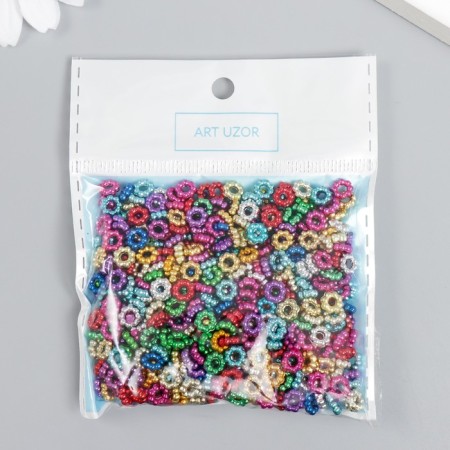 Beads for creativity Plastic "Flower Flower" Color set 20 grams 0.2x0.6x0.6 cm-2