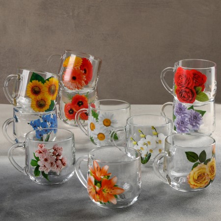Glass Glass "Flower Rainbow", 300 ml, MIX drawing-1
