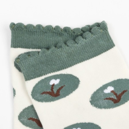 Women's socks minku "snowdrops", green color, size 36-39 (23-25 ​​cm)-1
