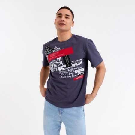 T-shirt male minaku dark gray color, rr 54