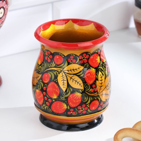Set "hostess", 6 spoons and vase, 13 × 9 cm, Khokhloma-2