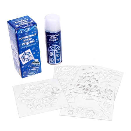 New Year's spray - hooky snowflakes, with stencils, white color, for the New Year-4
