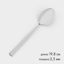 Ложка столовая «Аметист», h=19,8 см, толщина 2,5 мм, цвет серебряный