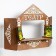 Shirma for a puppet theater with decorations, wood, 70 × 55 cm